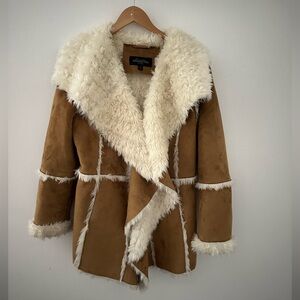 Fabulous Furs Brown and Cream Teddy Jacket